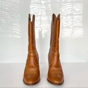 🚫SOLD 🚫Chandler's Tan Leather Cowboy Boots Women's Size 7B